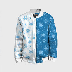 Бомбер детский Красивые снежинки, цвет: 3D-белый
