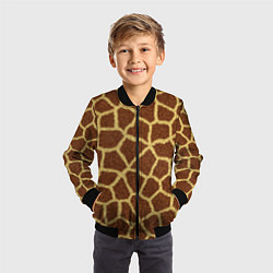 Бомбер детский Текстура жирафа, цвет: 3D-черный — фото 2