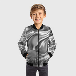 Бомбер детский Плавленное серебро, цвет: 3D-черный — фото 2