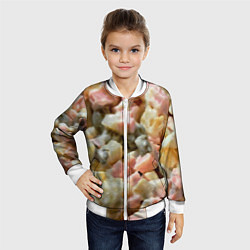 Бомбер детский Салат оливье, цвет: 3D-белый — фото 2