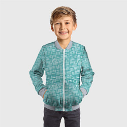 Бомбер детский Полосы горизонтальные и вертикальные гранж, цвет: 3D-серый — фото 2