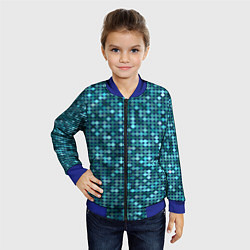 Бомбер детский Блеск пайеток изумрудных бирюзовых, цвет: 3D-синий — фото 2