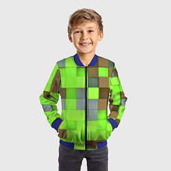 Бомбер детский Артем майнкрафт, цвет: 3D-синий — фото 2