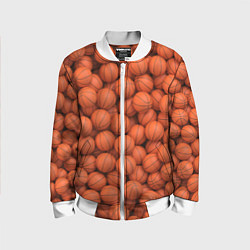 Бомбер детский Баскетбольные мячи, цвет: 3D-белый