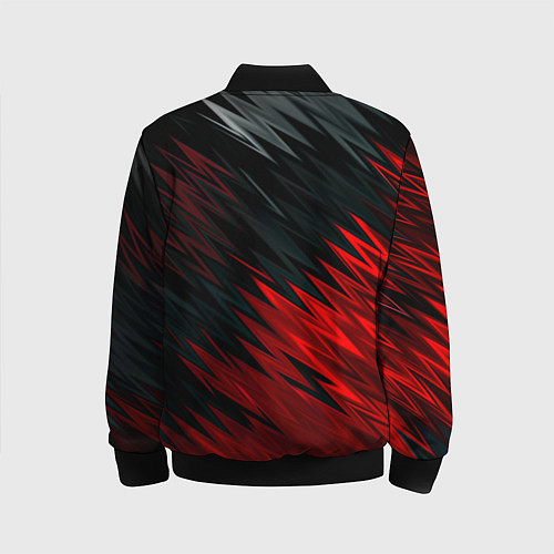 Детский бомбер Черно-Красная штриховка / 3D-Черный – фото 2
