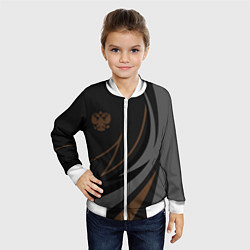 Бомбер детский Россия герб, цвет: 3D-белый — фото 2