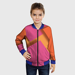 Бомбер детский Геометрические абстрактные соединения пластин, цвет: 3D-синий — фото 2