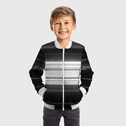Бомбер детский Черно-белые помехи, цвет: 3D-белый — фото 2