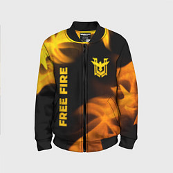 Бомбер детский Free Fire - gold gradient: надпись, символ, цвет: 3D-черный