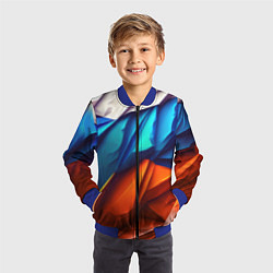 Бомбер детский Российский флаг на скале, цвет: 3D-синий — фото 2