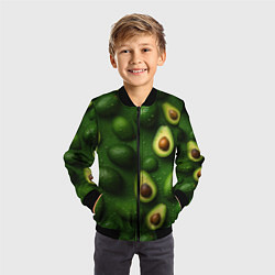 Бомбер детский Сочная текстура из авокадо, цвет: 3D-черный — фото 2