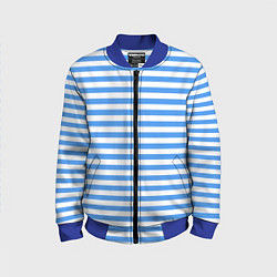 Бомбер детский Тельняшка васильковая ВДВ, цвет: 3D-синий