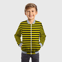 Бомбер детский Черно-желтые осиные полосы, цвет: 3D-серый — фото 2