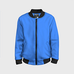 Бомбер детский Однотонный неоновый синий цвет, цвет: 3D-черный
