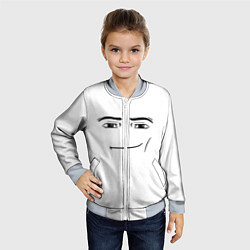 Бомбер детский Одежда Man Face Roblox, цвет: 3D-серый — фото 2