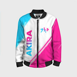 Бомбер детский Akira neon gradient style: надпись, символ, цвет: 3D-черный