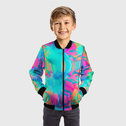 Бомбер детский Кислотный тай-дай: паттерн, цвет: 3D-черный — фото 2