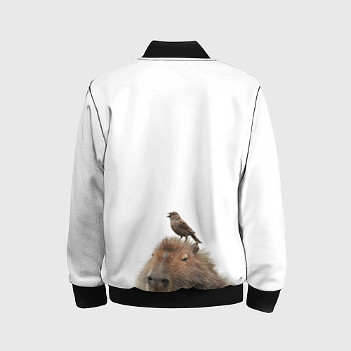 Детский бомбер Капибара пофигист / 3D-Черный – фото 2