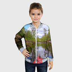 Бомбер детский Красная байдарка, цвет: 3D-серый — фото 2