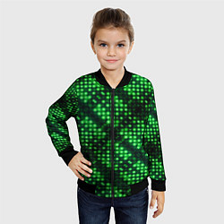 Бомбер детский Яркие зеленые точки, цвет: 3D-черный — фото 2