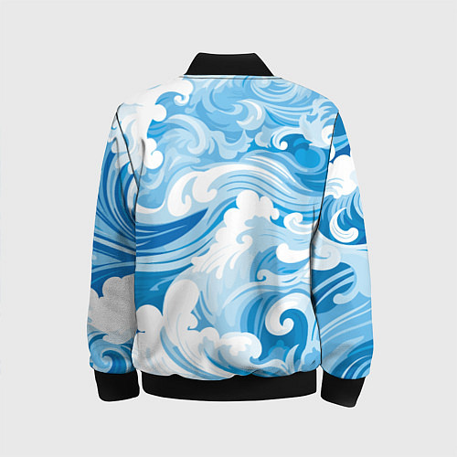 Детский бомбер Голубые волны / 3D-Черный – фото 2