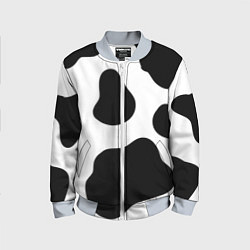 Бомбер детский Принт - пятна коровы, цвет: 3D-серый