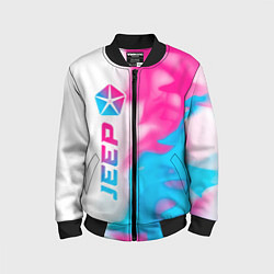 Бомбер детский Jeep neon gradient style: по-вертикали, цвет: 3D-черный