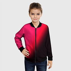 Бомбер детский Градиент ярко-розовый, цвет: 3D-черный — фото 2