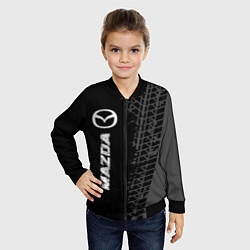 Бомбер детский Mazda speed на темном фоне со следами шин: по-верт, цвет: 3D-черный — фото 2