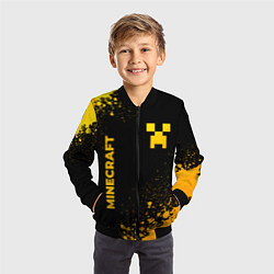 Бомбер детский Minecraft - gold gradient: надпись, символ, цвет: 3D-черный — фото 2