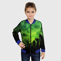 Бомбер детский Зомби вечеринка, цвет: 3D-синий — фото 2