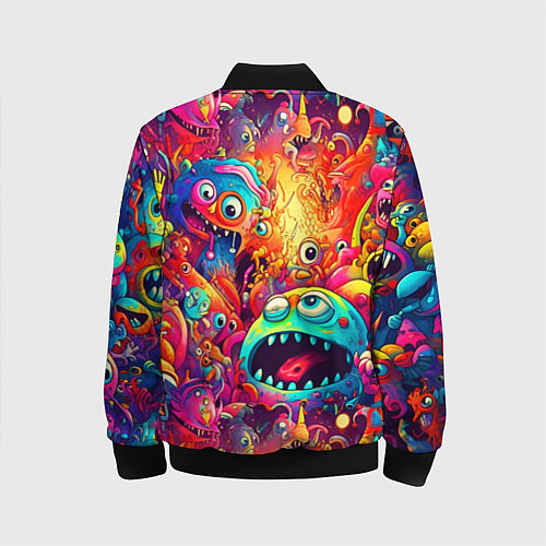 Детский бомбер Кислотные чудики / 3D-Черный – фото 2