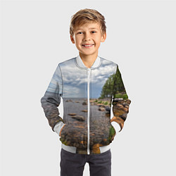 Бомбер детский Лодка на Ладоге, цвет: 3D-белый — фото 2