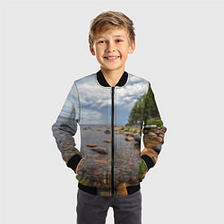 Бомбер детский Лодка на Ладоге, цвет: 3D-черный — фото 2