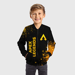 Бомбер детский Apex Legends - gold gradient: надпись, символ, цвет: 3D-черный — фото 2