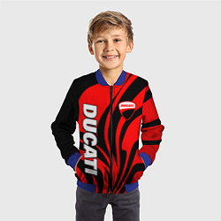 Бомбер детский Ducati - red stripes, цвет: 3D-синий — фото 2