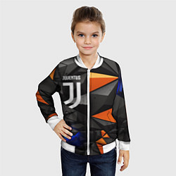 Бомбер детский Juventus orange black style, цвет: 3D-белый — фото 2