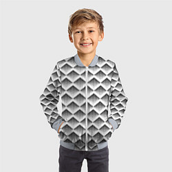 Бомбер детский Ромбы из черных треугольников, цвет: 3D-серый — фото 2