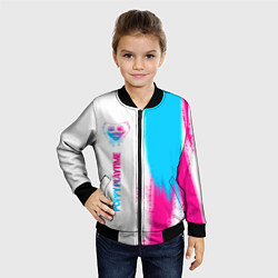 Бомбер детский Poppy Playtime neon gradient style: по-вертикали, цвет: 3D-черный — фото 2