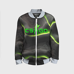 Бомбер детский CSGO green black logo, цвет: 3D-серый