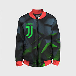 Бомбер детский Juventus black green logo, цвет: 3D-красный