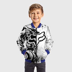 Бомбер детский Fox motocross - белый дракон, цвет: 3D-синий — фото 2
