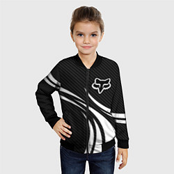 Бомбер детский Fox carbon line - white, цвет: 3D-черный — фото 2