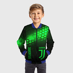 Бомбер детский Juventus green logo neon, цвет: 3D-синий — фото 2