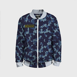 Бомбер детский Камуфляж с нашивкой - Владимир, цвет: 3D-серый