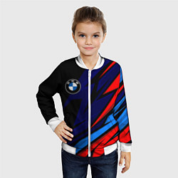 Бомбер детский BMW - m colors and black, цвет: 3D-белый — фото 2