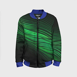Бомбер детский Green neon lines, цвет: 3D-синий
