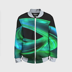 Бомбер детский Green lines abstract, цвет: 3D-серый
