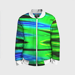 Бомбер детский Green blut geometry, цвет: 3D-белый
