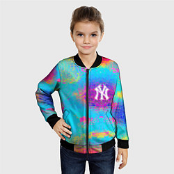Бомбер детский New York Yankees - baseball team - logo, цвет: 3D-черный — фото 2